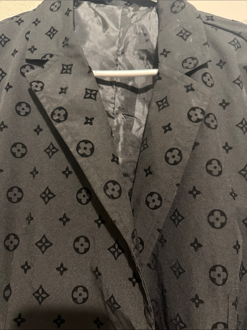 Black Patterned Men's Blazer Jacket
